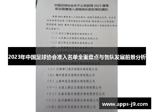 2023年中国足球协会准入名单全面盘点与各队发展前景分析